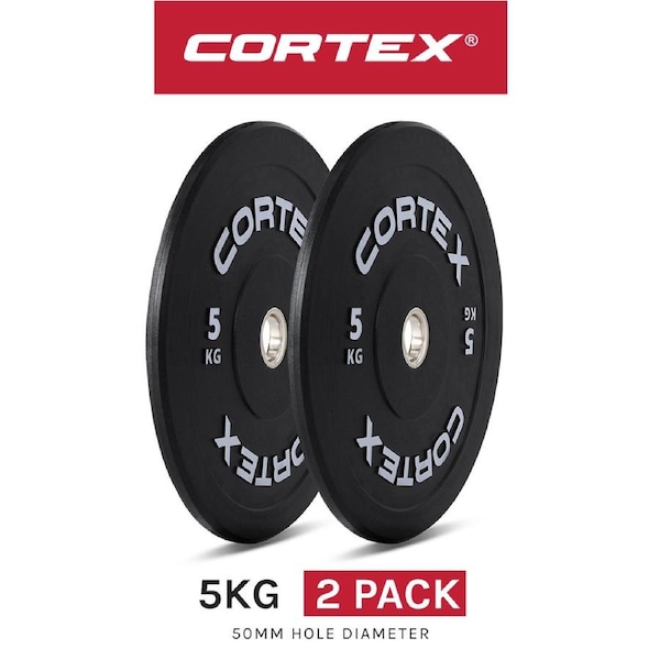 CORTEX Black Series V3 Rubber Olympic Bumper Plate 50mm 5kg (2 Pack)