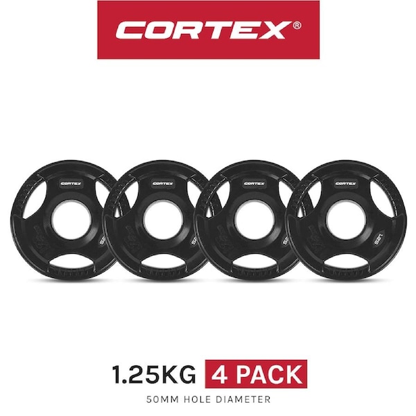 CORTEX 1.25kg Tri-Grip V2 50mm Olympic Plates (Set of 4)