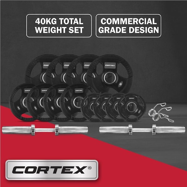 CORTEX 45kg Tri-Grip V2 50mm Olympic Dumbbell Set