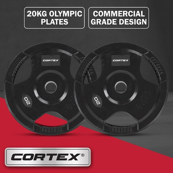 CORTEX 20kg Tri-Grip V2 50mm Olympic Plates (Pair)