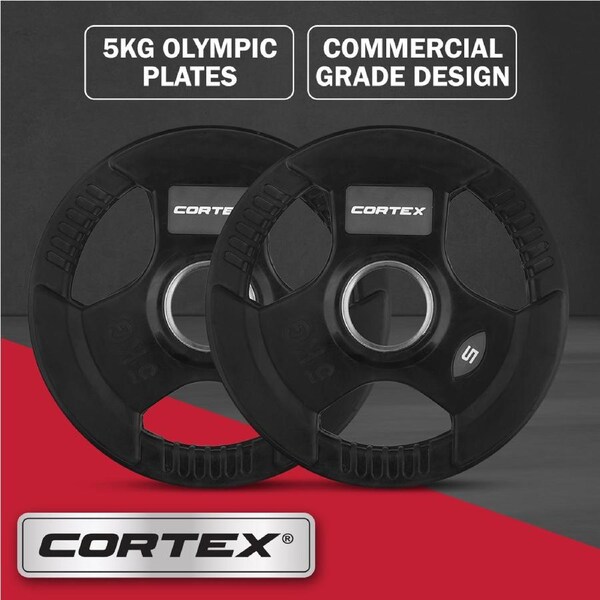 CORTEX 5kg Tri-Grip V2 50mm Olympic Plates (Pair)