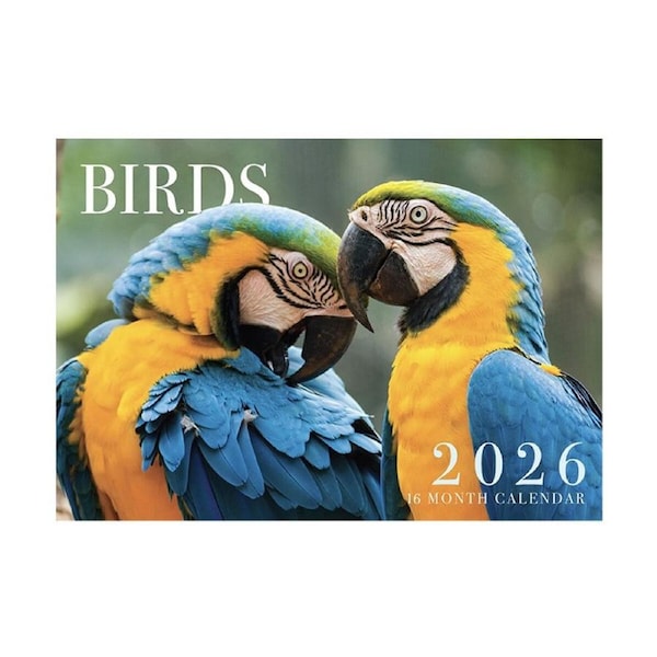 2026 Calendar Birds 16-Month Horizontal Wall, Design Group CAL26021