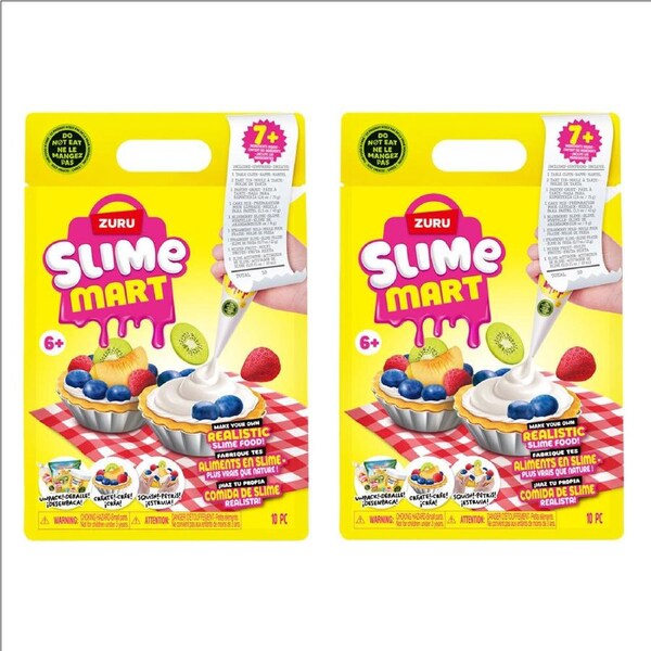 2PK Zuru Slime Mart - Small Shopping Bag Series 1 Fruit Tart Kids Modelling Clay