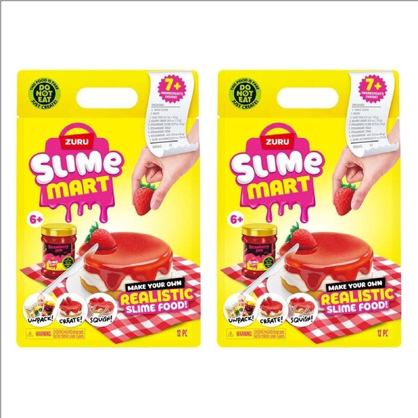 2PK Zuru Slime Mart Small Shopping Bag Series 1 Strawberry Cheesecake Kids Clay