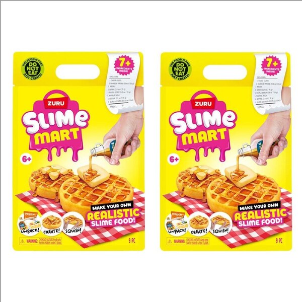 2PK Zuru Slime Mart - Small Shopping Bag Series 1 Waffles Kids Modelling Clay