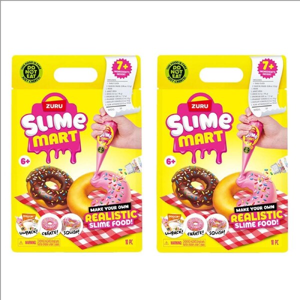 2PK Zuru Slime Mart - Small Shopping Bag Series 1 Donut Kids Modelling Clay