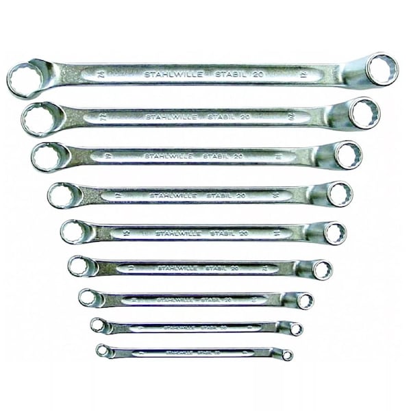 Stahlwille 20/9 Deep-Offset Double-Ended Ring Spanner Set 9-Pc Metric Box Wrench 96410409