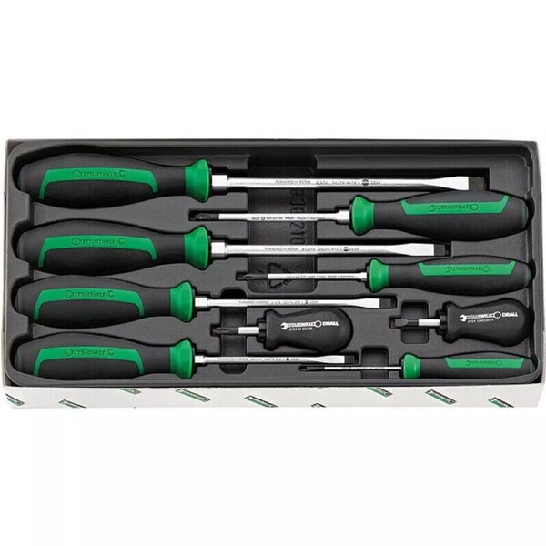 NEW STAHLWILLE DRALL+ 9PC SCREWDRIVER SET W/ HEX BOLSTER 4693 96469315