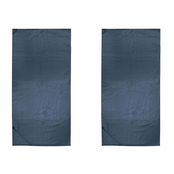 2PK Bambury Matrix Large Microfibre Gym Towel w/ Zipper Pocket 60x120cm Denim