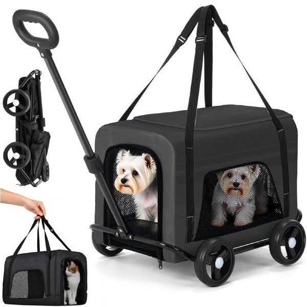 Advwin Pet Stroller Dog Cat Carrier Pram Pushchair Foldable