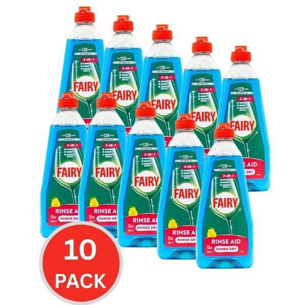 Fairy 360ml Rinse Aid 3 In 1 Power Dry Lemon (10x Pack)