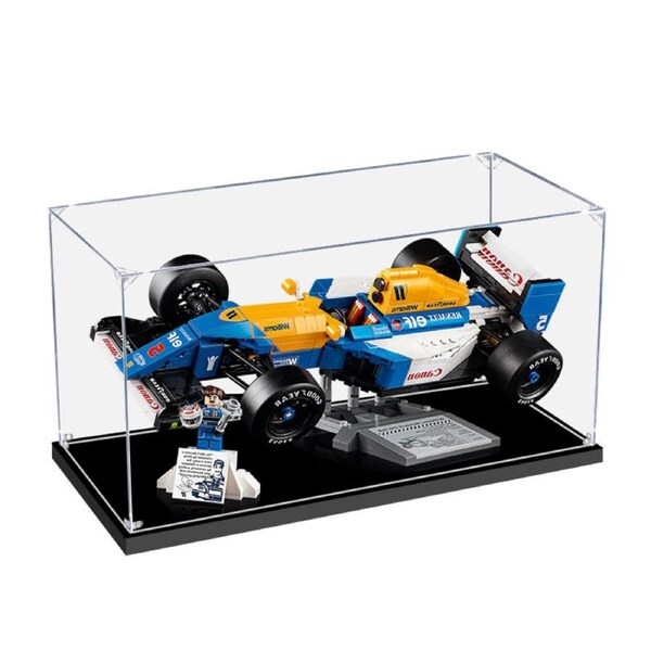 Acrylic Display Case for LEGO 10353 Icons Williams Racing FW14B & Nigel Mansell Figure Storage Box Dust Proof Glue Free
