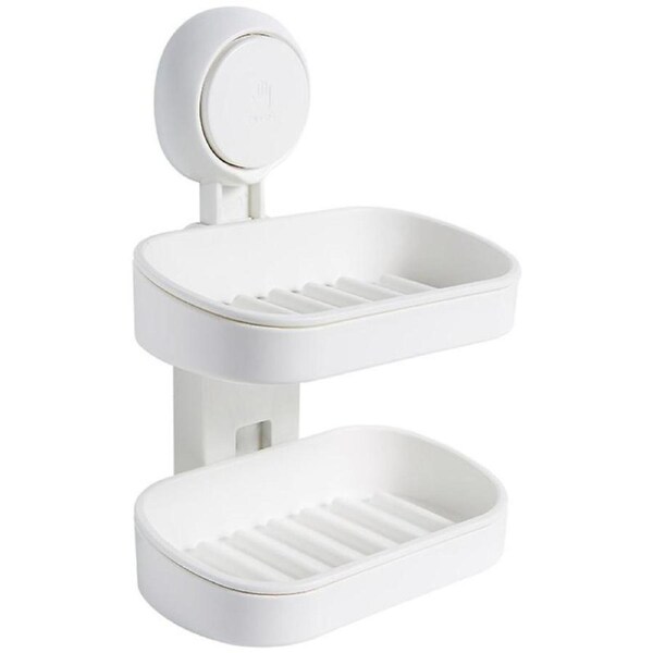 Wall Mounted Double Layer Soap Box Removable Organizer Accessory