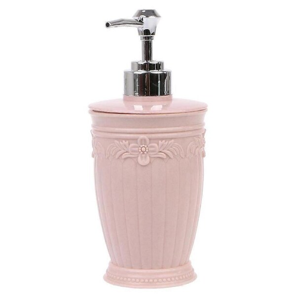 400ml Empty Carved Flower Pump Dispenser Bottle Shampoo Soap Shower Container