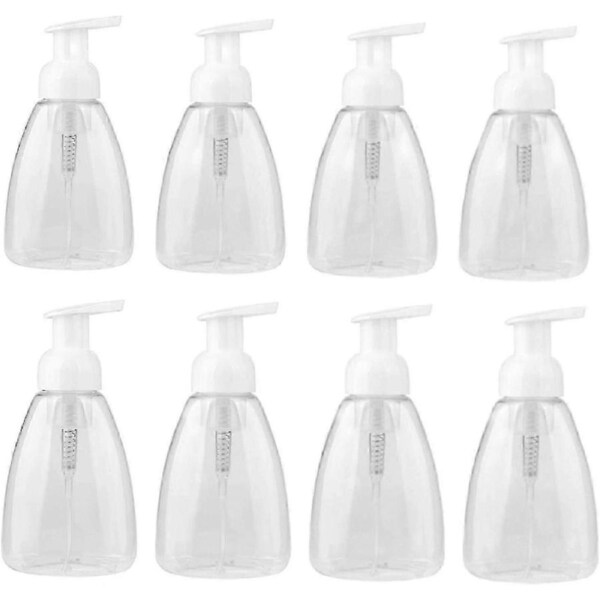 Empty Soap Dispenser Bottles Plastic Foam Soap Dispenser Refillable Pump Bottle 300ml (Pack of 8)