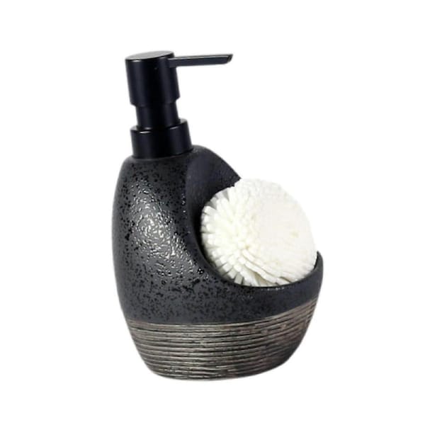 Modern Ceramic Soap Dispenser Suitable for Laundry, Kitchen, and Hotel Use in Black Color