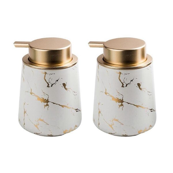 Ceramic Soap Dispenser Bottle Large-capacity Shower Gel Shampoo Press Pump Bottle Fillable Bathroom Empty Bottle 400ml