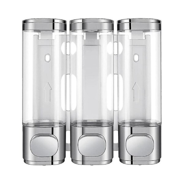 3-in-1 Room Wall Mounted Bathroom Shower Pump Dispenser And Organizer - Can Be Used For Shampoo,conditioner,b