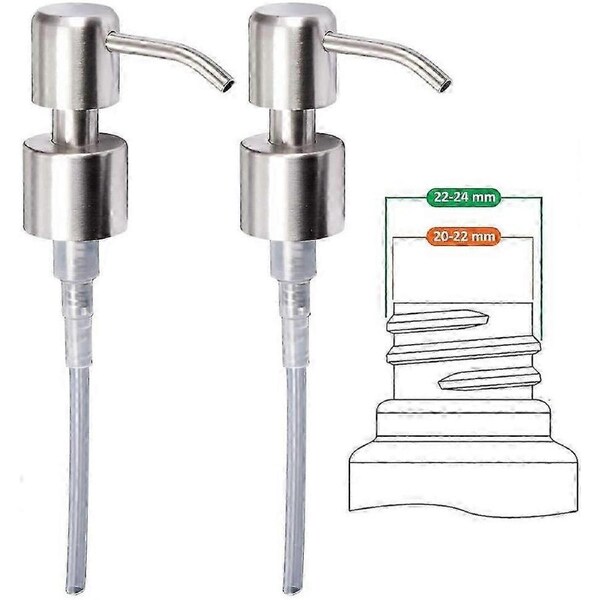 Replacement Soap Dispenser 24mm Brushed High Quality Pack of 2