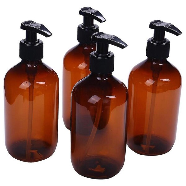 4pcs New 500ml Pump Bottle Makeup Bathroom Liquid Shampoo Bottle Travel Dispenser Bottle Container