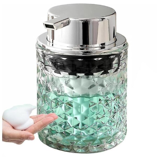 Foaming Hand Soap Dispenser, Bathroom Soap Dispenser Or Lotion Dispenser For Kitchen, Refillable Clear Glass Dispenser