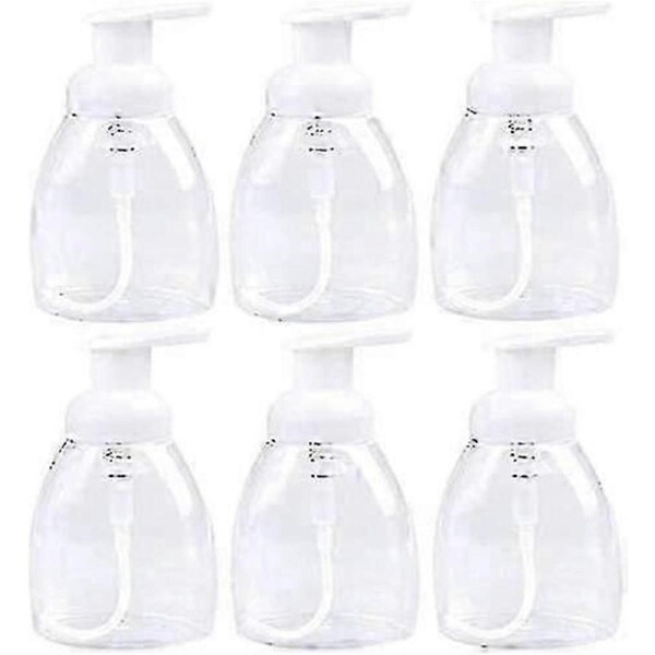 Oval Transparent Plastic Soap Dispenser Pump Bottle With White Plastic Cap 10 Ounces (approxima