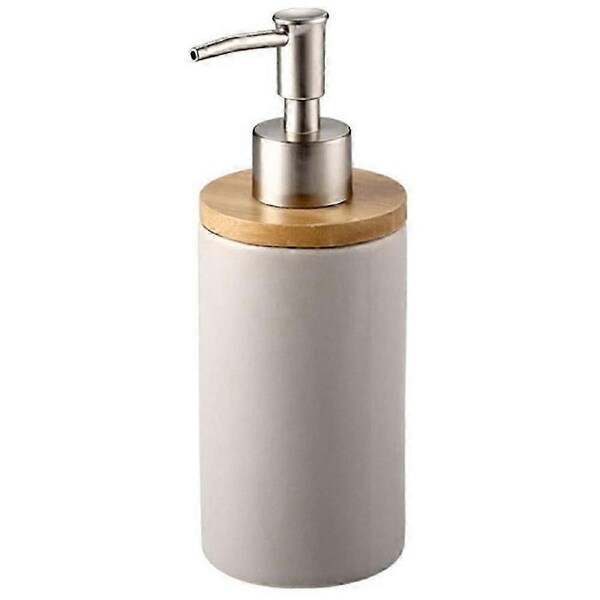 400Ml Ceramic Soap Dispenser, Nordic Style, Lotion Dispenser Soap Dispenser for Kitchen and Bathroom -Grey DS