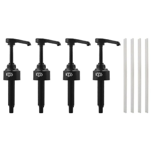 4Pack Black 8Ml Syrup Pumps Dispenser Pump Great for Monin Coffee Syrups Snow Cones Flavorings & Mo