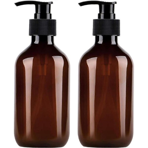 300Ml Brown Pump Bottle, 300Ml Empty Plastic Refillable Lotion Soap Shampoo Dispenser Containers With Pump Multipurpose For Cosmetic Kitchen Bathroom