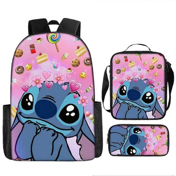 Stitch Backpack StarCraft Backpack Oxford Cloth Shoulder Bag Lunch Bag Pencil Bag 13-NMAOV