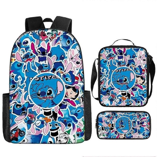 Stitch Backpack StarCraft Backpack Oxford Cloth Shoulder Bag Lunch Bag Pencil Bag 11-NMAOV