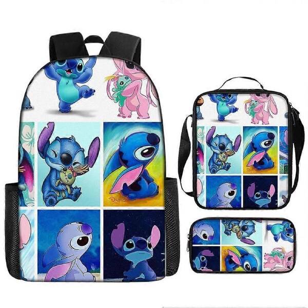 Stitch Backpack StarCraft Backpack Oxford Cloth Shoulder Bag Lunch Bag Pencil Bag 15-NMAOV