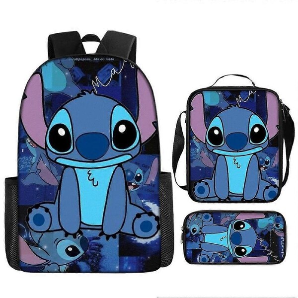 Stitch Backpack StarCraft Backpack Oxford Cloth Shoulder Bag Lunch Bag Pencil Bag 59-NMAOV