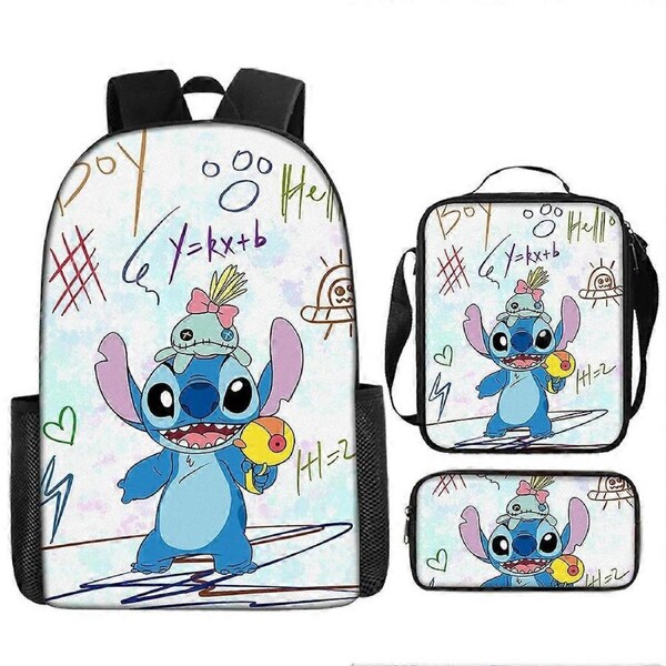 Stitch Backpack StarCraft Backpack Oxford Cloth Shoulder Bag Lunch Bag Pencil Bag 69-NMAOV