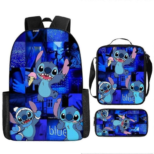 Stitch Backpack StarCraft Backpack Oxford Cloth Shoulder Bag Lunch Bag Pencil Bag 64-NMAOV