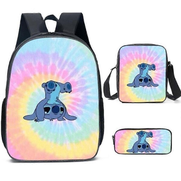 Lilo Stitch Stitch Backpack School Bag Three-piece Set Colour B
