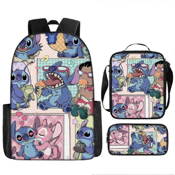 Stitch Backpack StarCraft Backpack Oxford Cloth Shoulder Bag Lunch Bag Pencil Bag 5-NMAOV