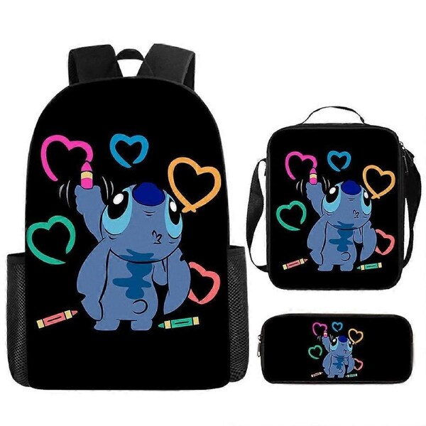 Stitch Backpack StarCraft Backpack Oxford Cloth Shoulder Bag Lunch Bag Pencil Bag 65-NMAOV