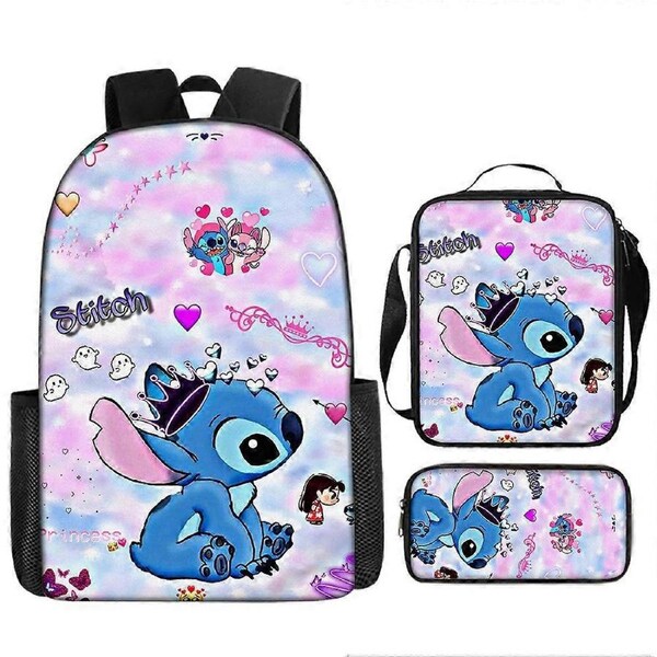 Stitch Backpack StarCraft Backpack Oxford Cloth Shoulder Bag Lunch Bag Pencil Bag 62-NMAOV