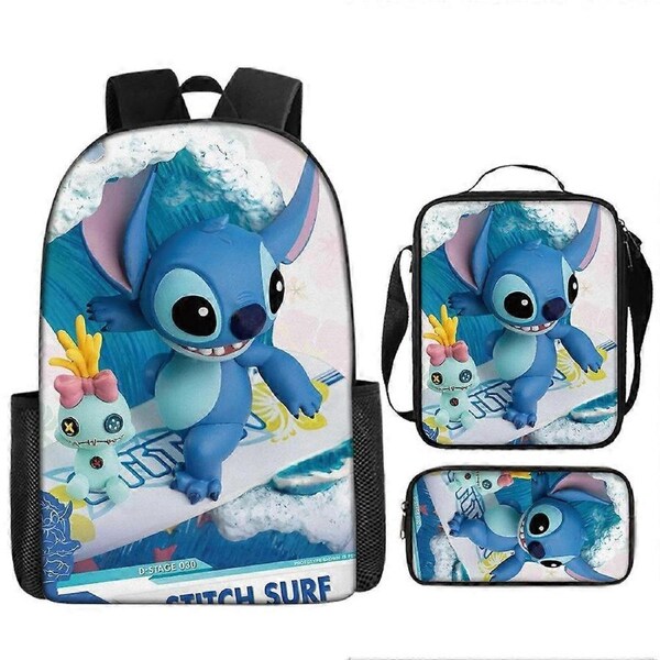 Stitch Backpack StarCraft Backpack Oxford Cloth Shoulder Bag Lunch Bag Pencil Bag 54-NMAOV