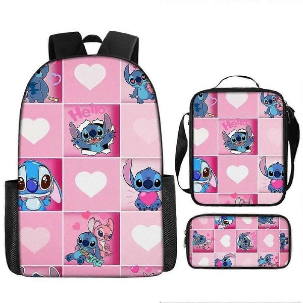 Stitch Backpack StarCraft Backpack Oxford Cloth Shoulder Bag Lunch Bag Pencil Bag 61-NMAOV