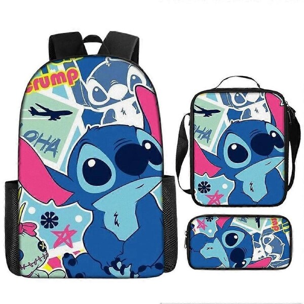 Stitch Backpack StarCraft Backpack Oxford Cloth Shoulder Bag Lunch Bag Pencil Bag 57-NMAOV
