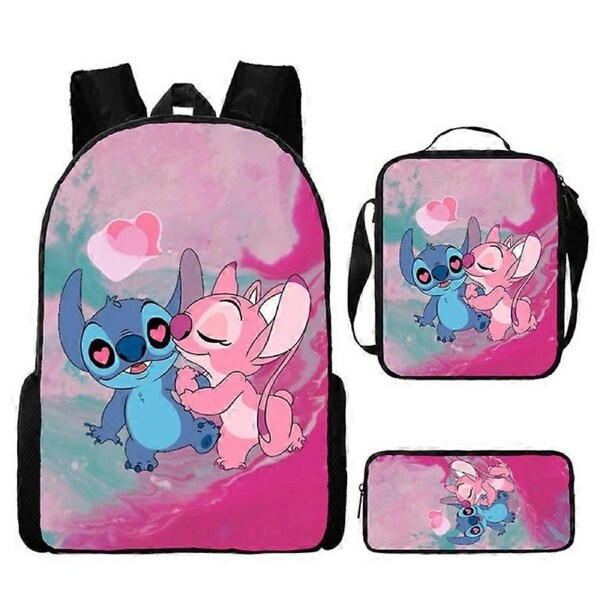 New style cartoon stitch Stitch three-piece schoolbag elementary and middle school students backpack backpack 57-NMAOV