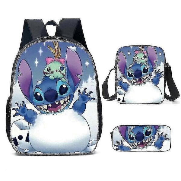 Lilo Stitch Stitch Backpack School Bag Three-piece Set Colour D