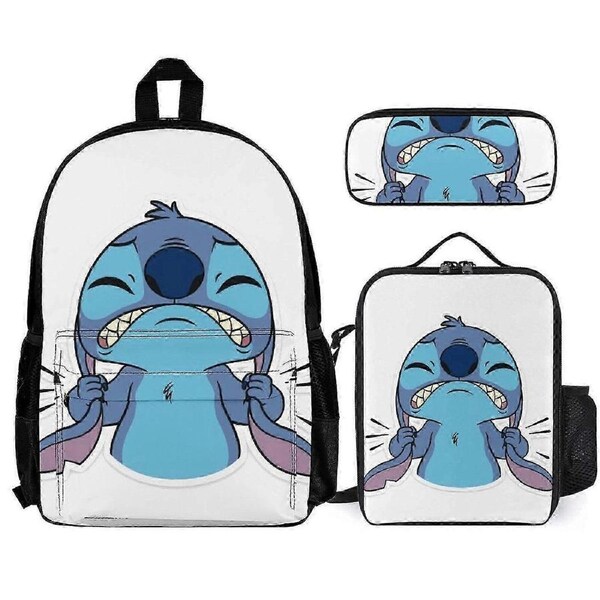 Stitch Backpack Set with Lunch Box and Pencil Case - 3 Pieces