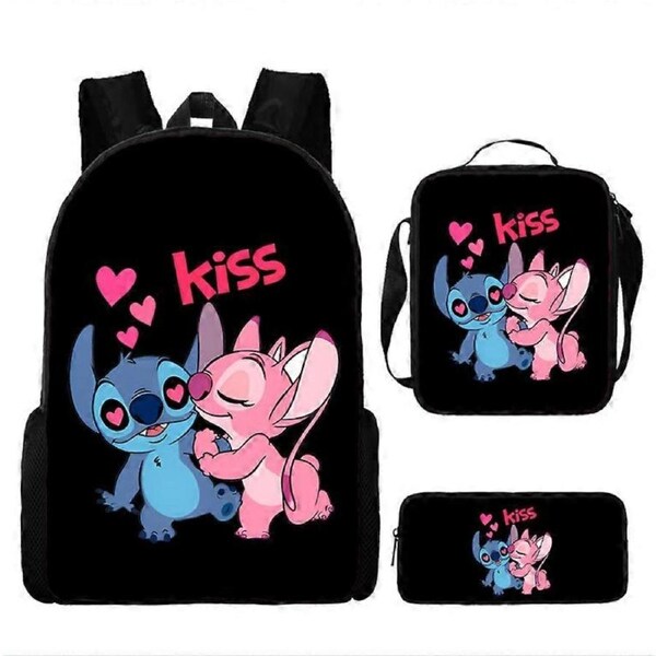 New style cartoon stitch Stitch three-piece schoolbag elementary and middle school students backpack backpack 58-NMAOV