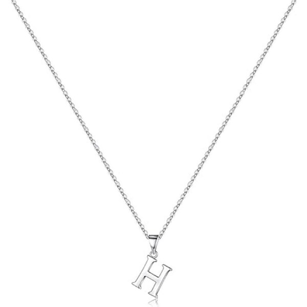 Catzon S925 Sterling Silver Initial Necklaces Dainty Hypoallergenic Pendant-H