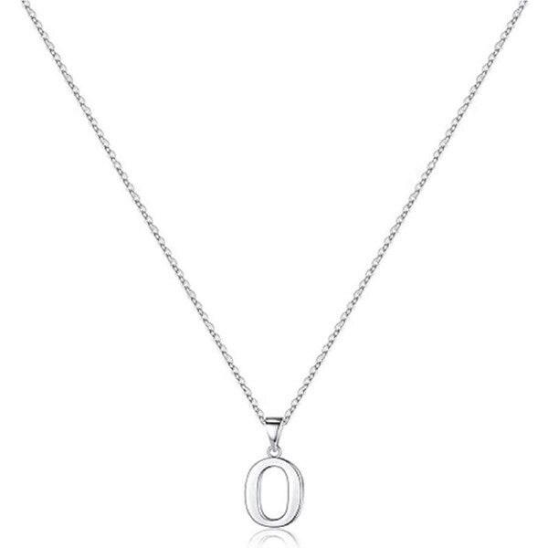 Catzon S925 Sterling Silver Initial Necklaces Dainty Hypoallergenic Pendant-O