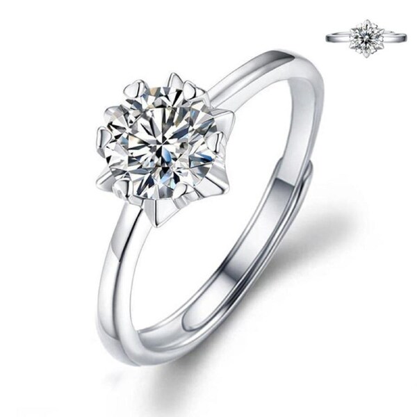 Catzon Moissanite Engagement Ring for Women Adjustable Fashion Jewelry-25