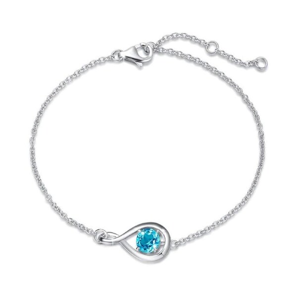 Catzon Infinity Birthstone Bracelet 925 Sterling Silver for Women Fine Jewelry-November1